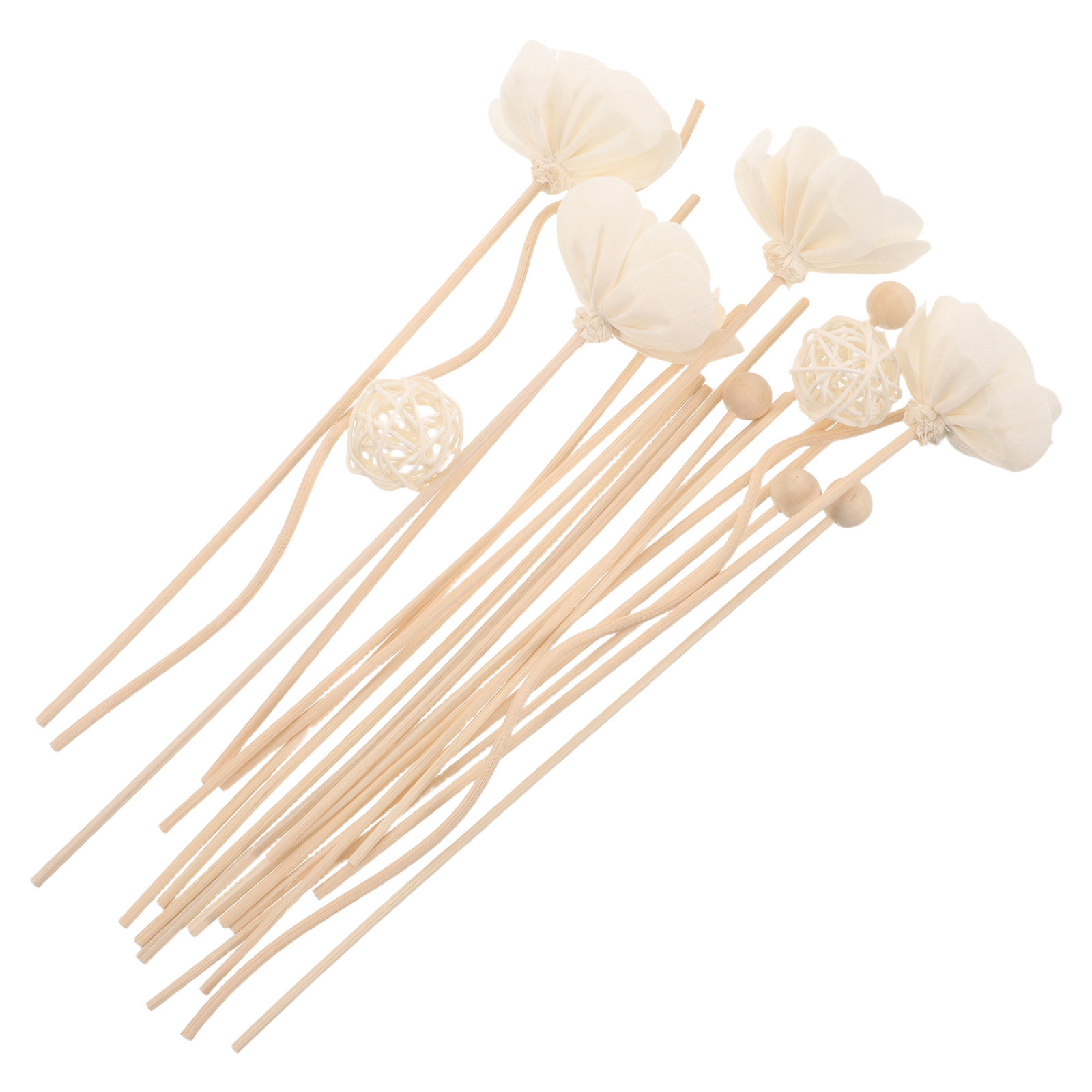 Home Fragrance Jasmine & Yuzu Porcelain Diffuser - 22 stuks rietdiffuserstokjes van natuurlijk rotan,