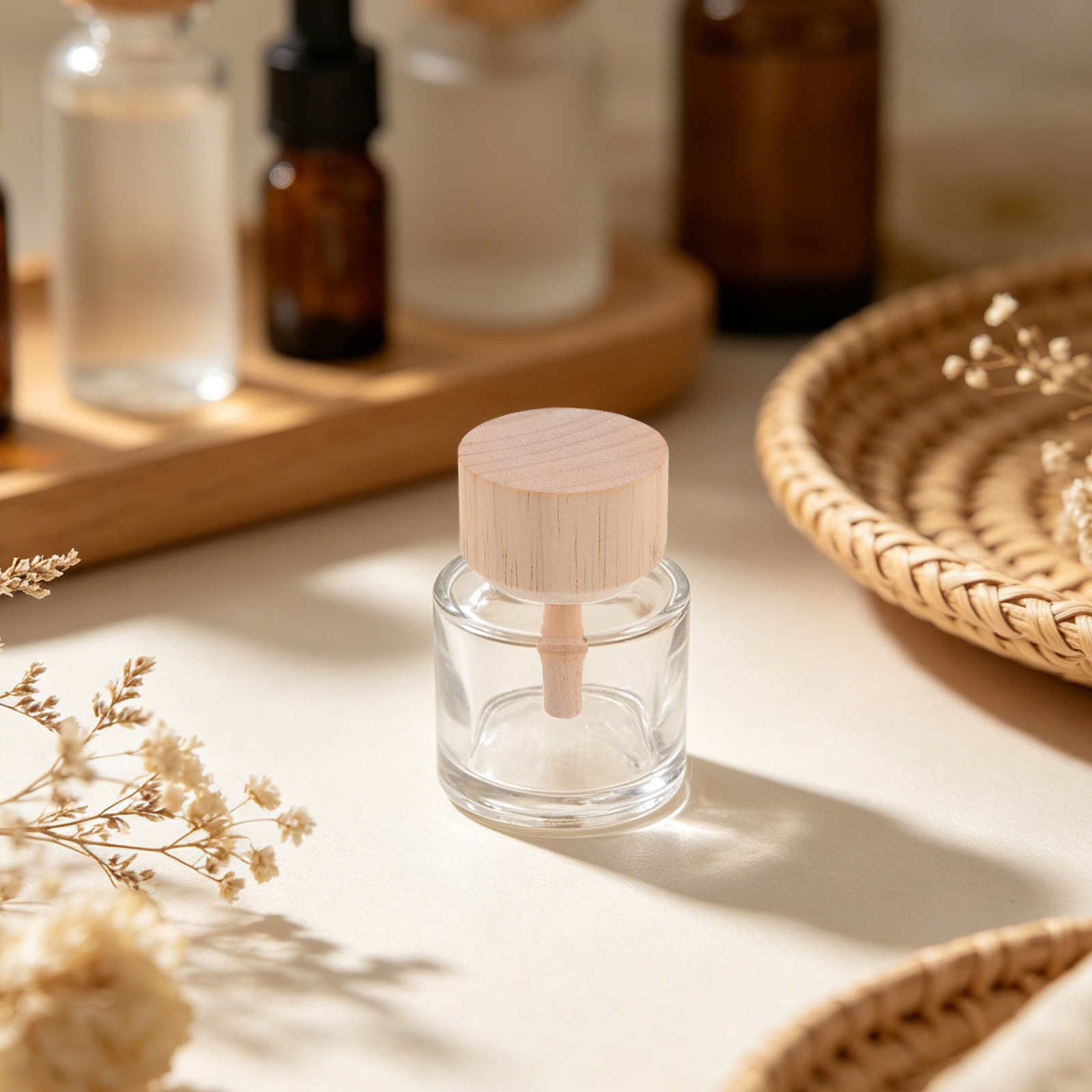Home Fragrance Diffuser - 2 stuks doorzichtige glazen rietdiffuserflessen, navulbare